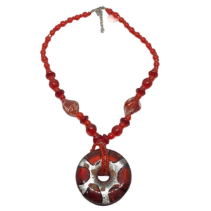 Murano art glass style statement necklace boho